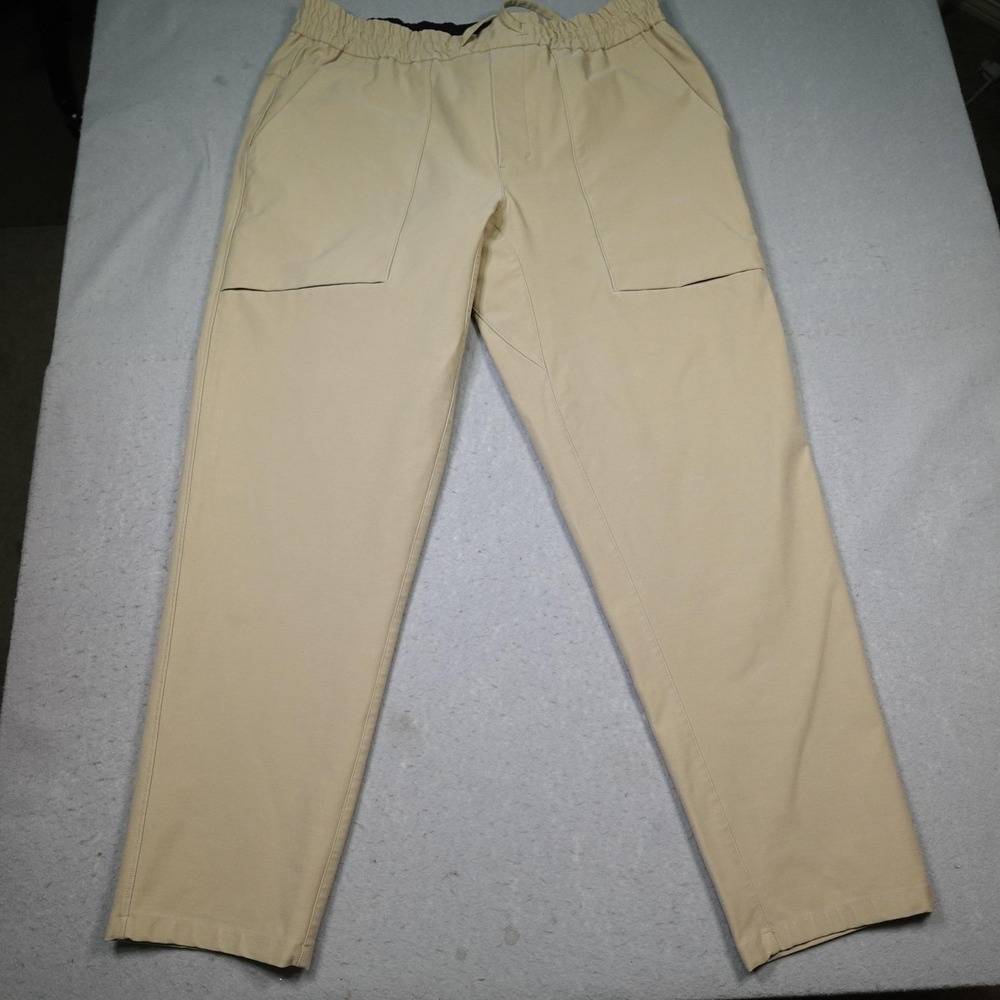 Lululemon Pants Mens XL Beige Woven Joggers Elastic Waist Zip Pockets Running